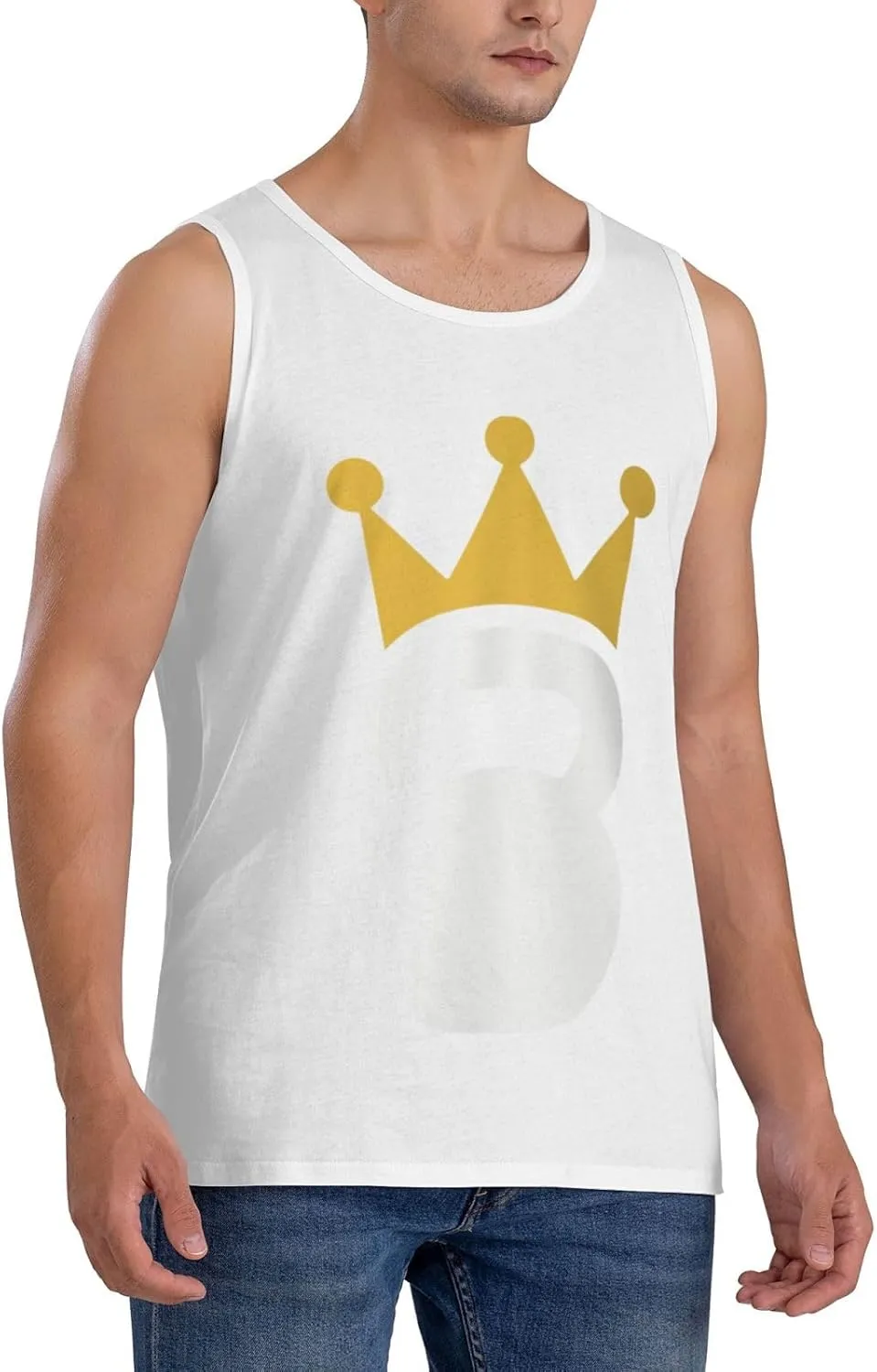 Men's Tank Top Sleeveless Tees Kettlebell Crowns Quick Dry Sport Shirts Muscle Workout Gym Beach T-Shirts