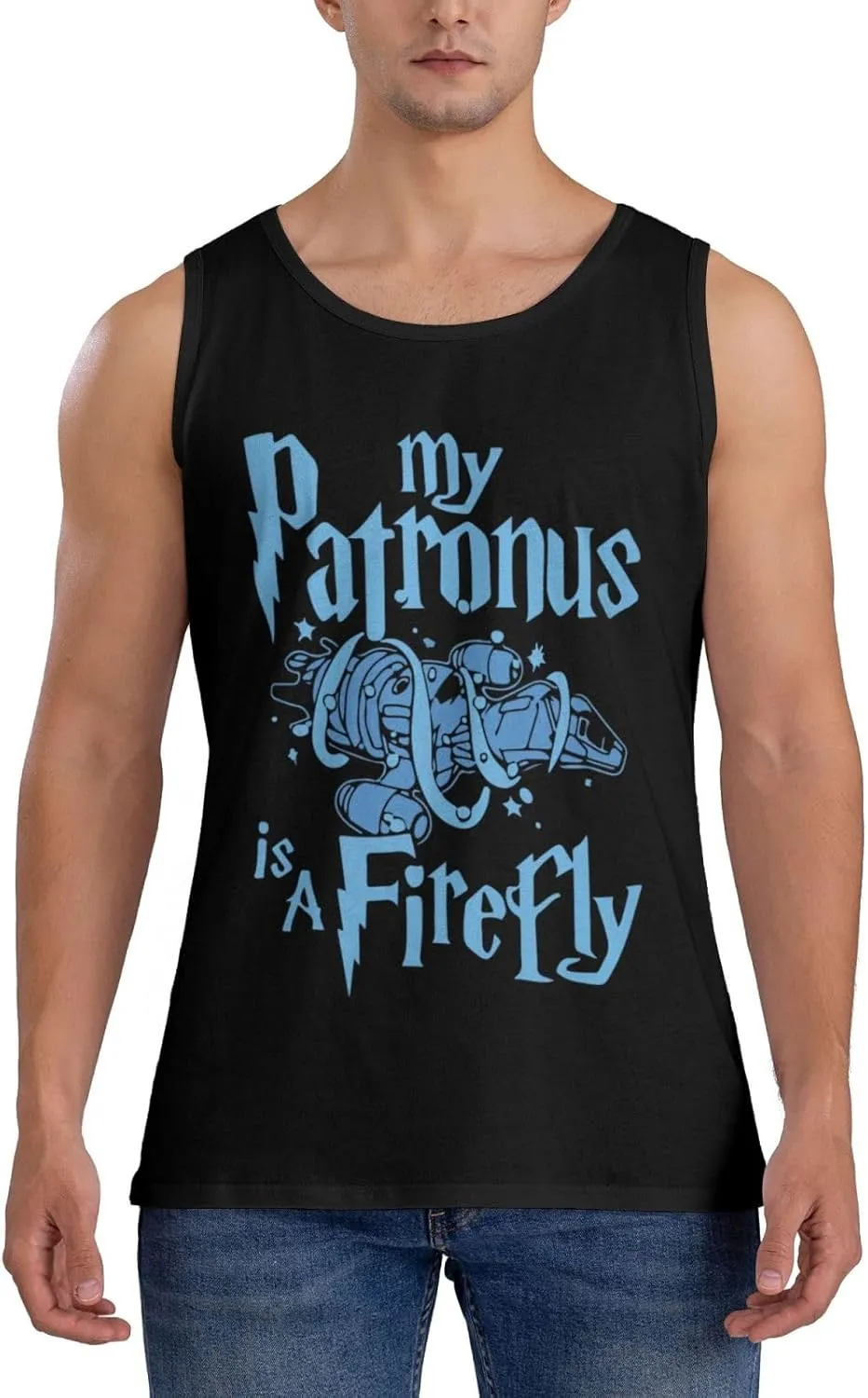 Men's Tank Top Sleeveless Tees My Patronus is A Fireflys Quick Dry Sport Shirts Muscle Workout Gym Beach T-Shirts
