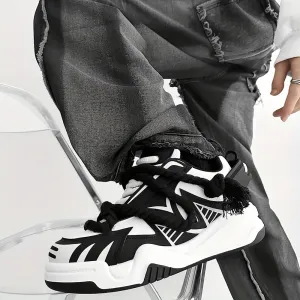 Men's Trendy Stylish Sneakers, Comfortable Wear-Resistant Skateboard Shoes for All Seasons, Street Style Footwear