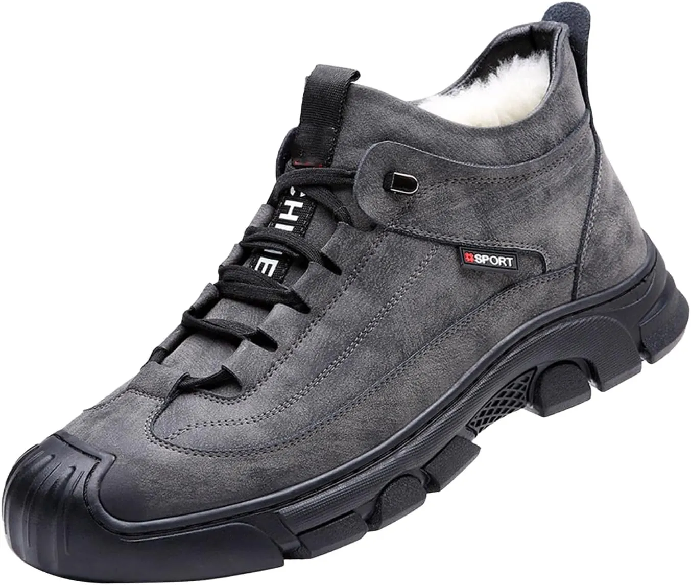 Men's Winter Waterproof Hiking Snow Boots,Comfort Thick Warm Wool Lined Non-Slip Outdoor Travel Ankle Booties Sneakers