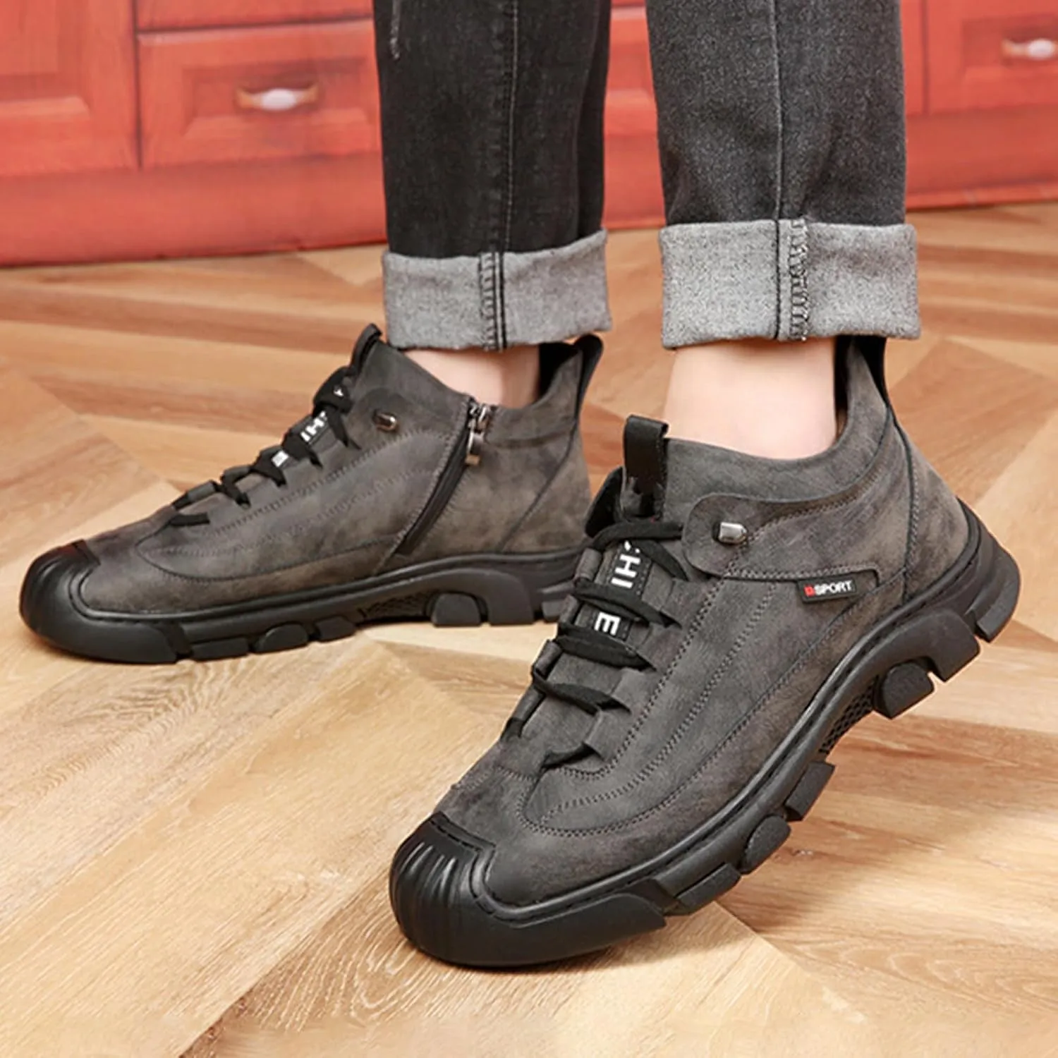 Men's Winter Waterproof Hiking Snow Boots,Comfort Thick Warm Wool Lined Non-Slip Outdoor Travel Ankle Booties Sneakers