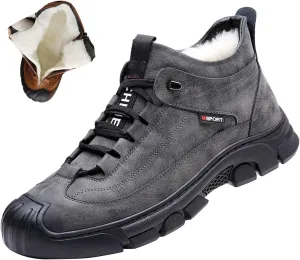 Men's Winter Waterproof Hiking Snow Boots,Comfort Thick Warm Wool Lined Non-Slip Outdoor Travel Ankle Booties Sneakers
