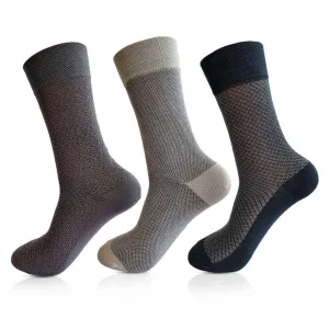 Mercerised Socks for Men - Premium 3 Pair Set (Black, Dark Grey, Light Grey)