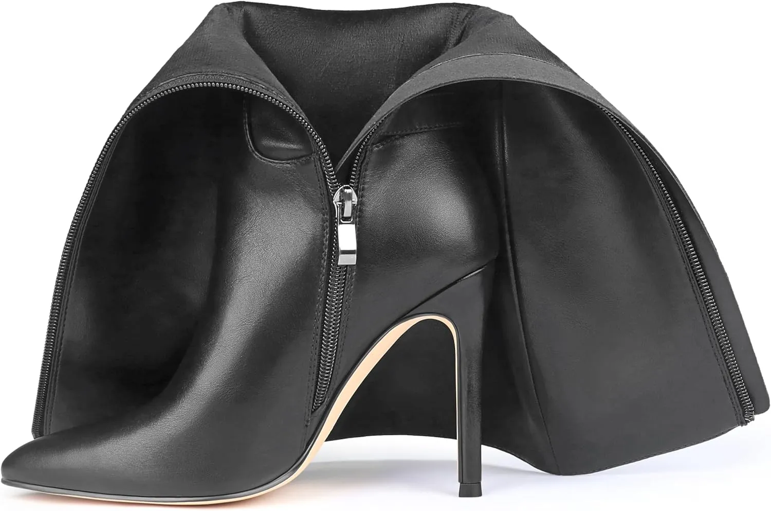 MERUMOTE Stiletto Knee High Boots Women Sexy Pointed Toe Zipper High Heels Boots