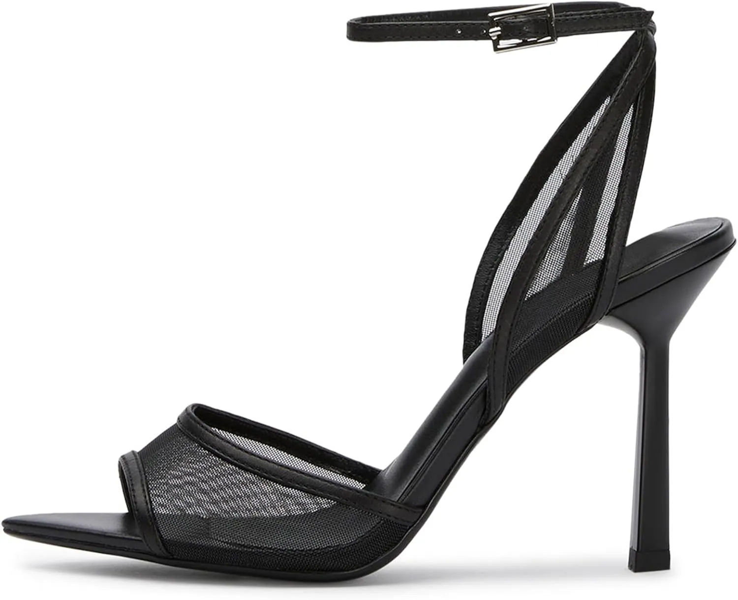Mesh Stiletto Heeled Sandals for Women Elegant Peep Open Toe Ankle Buckle Slingback Heels Evening Party Wedding Dressy Shoes