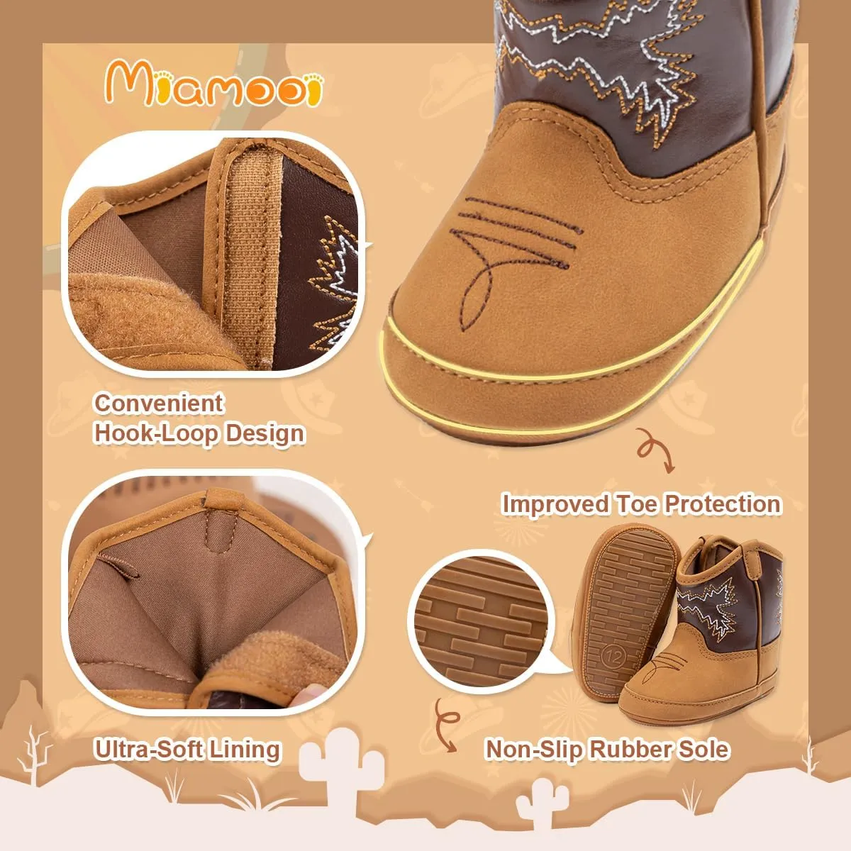 Miamooi Infant Baby Boys Girls Booties Newborn Cozy Fleece Warm Winter Boots Toddler Non-Slip Lace Up First Walking Shoes