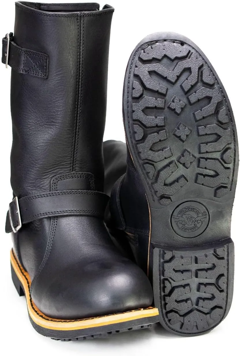 Milwaukee Leather MBM9066 Men's Antique Black Classic Engineer Motorcycle Riding Boots - 11