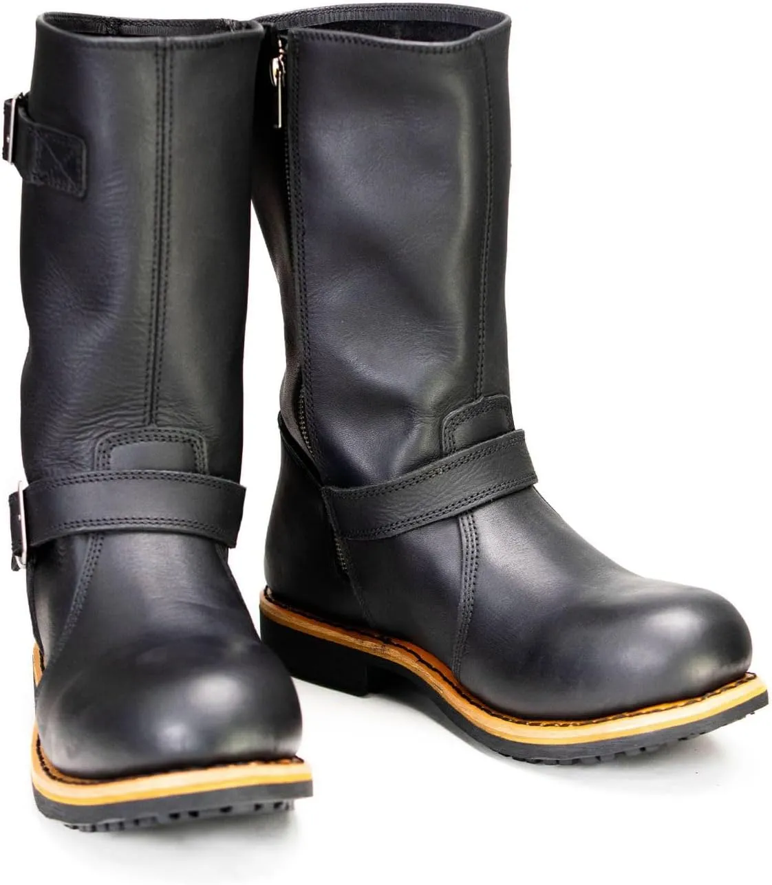 Milwaukee Leather MBM9066 Men's Antique Black Classic Engineer Motorcycle Riding Boots - 11