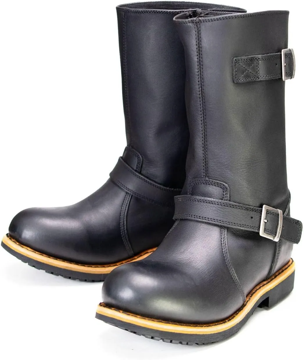 Milwaukee Leather MBM9066 Men's Antique Black Classic Engineer Motorcycle Riding Boots - 11