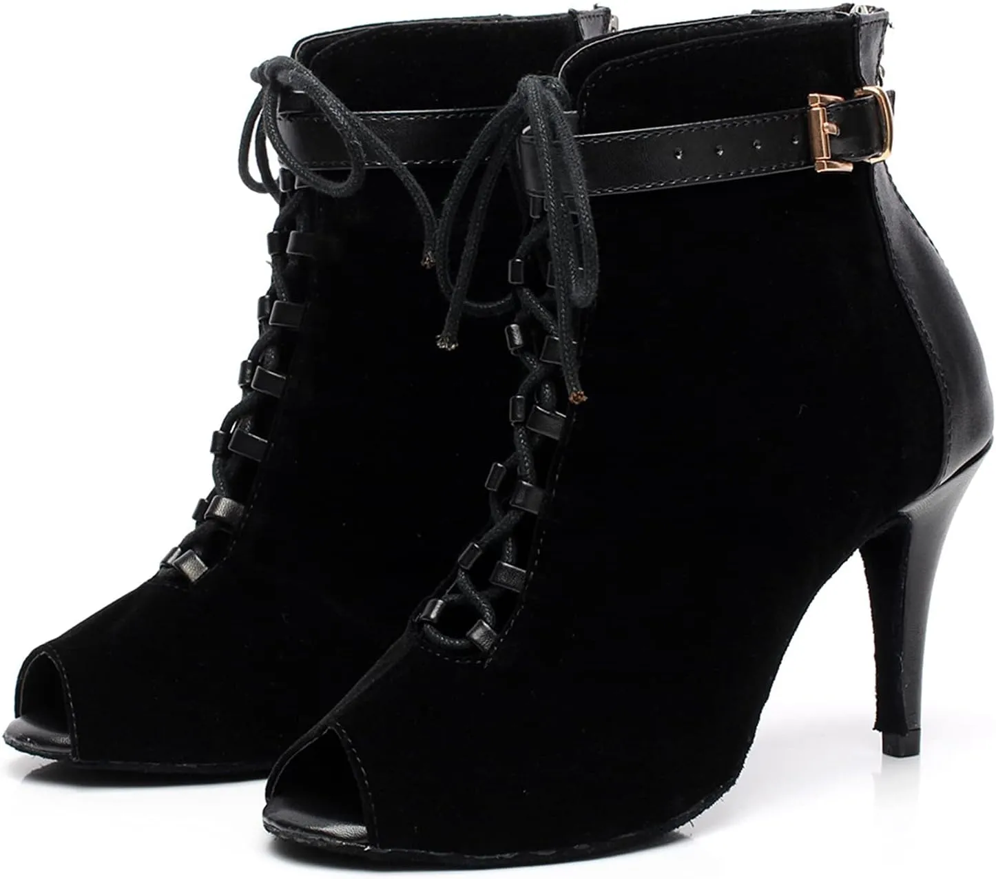 Minishion Dancing Boots Women Latin Ballroom Ankle Dance Shoes Sommer Evening Wedding Party Heeded Sandals