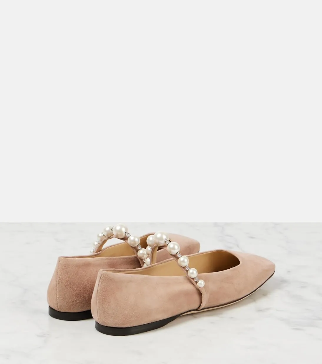 MIRAAZZURRA Mary Jane Flats for Women Ballet Flats Square Toe Pearl Strap Retro Dress Shoes