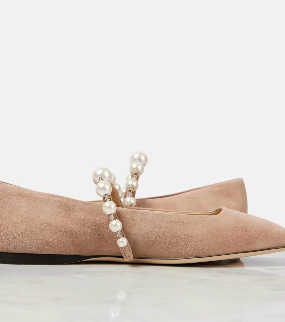 MIRAAZZURRA Mary Jane Flats for Women Ballet Flats Square Toe Pearl Strap Retro Dress Shoes