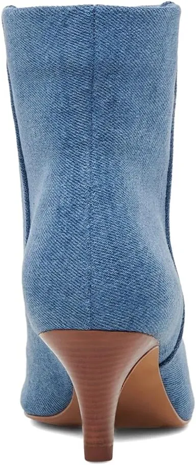 miss left Women Classic Kitten Heel Ankle Boots Pointed Toe Low Heel Wide Calf Pull On Booties Stylish Party Casual Shoes Size 4-16 US