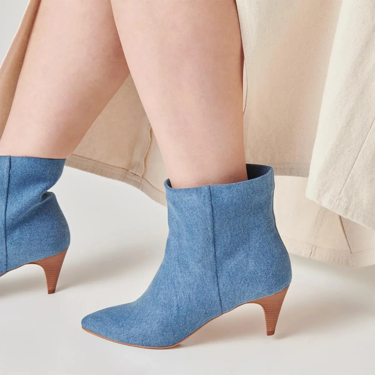 miss left Women Classic Kitten Heel Ankle Boots Pointed Toe Low Heel Wide Calf Pull On Booties Stylish Party Casual Shoes Size 4-16 US