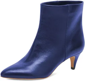 miss left Women Classic Kitten Heel Ankle Boots Pointed Toe Low Heel Wide Calf Pull On Booties Stylish Party Casual Shoes Size 4-16 US