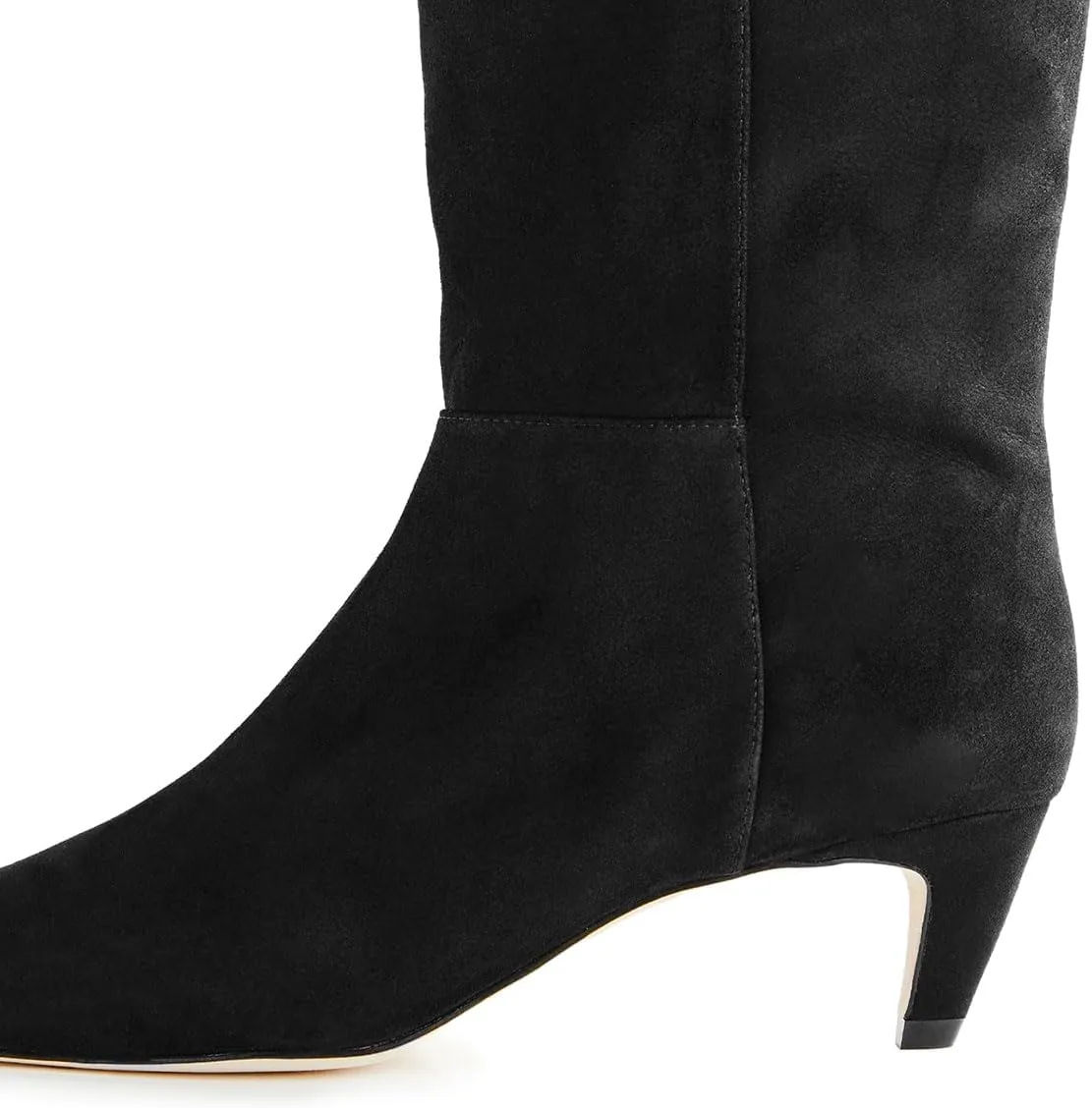 miss left Women Stretchy Knee High Boot Closed Square Toe Low Kitten Heel Winter Fall Tall Boots Party Dress Shoes Size 4-16 US