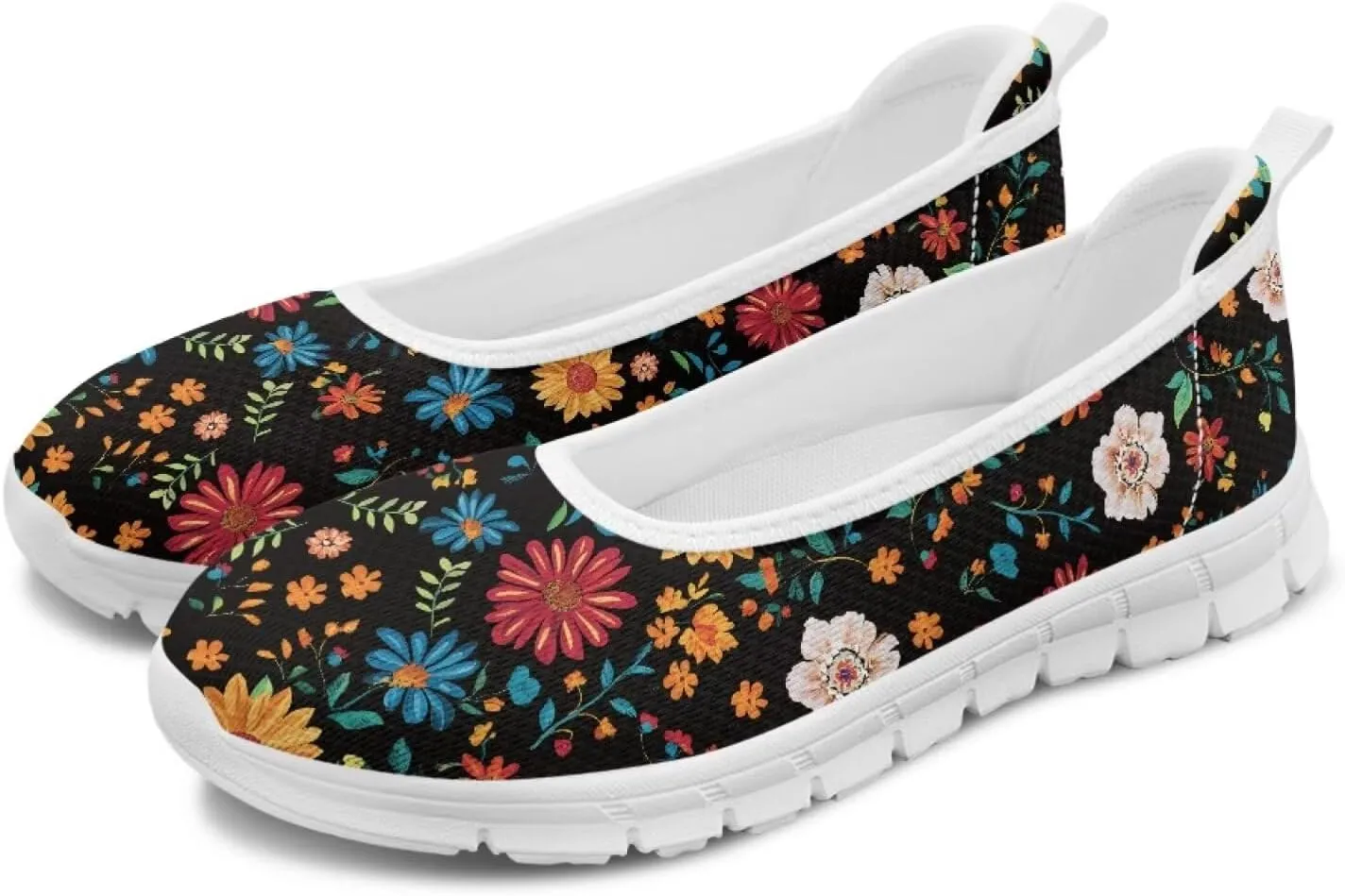 Modysero Womens Round Toe Slip On Flat Shoes for Summer Spring Mesh Flats for Women Daily Walking Shoes