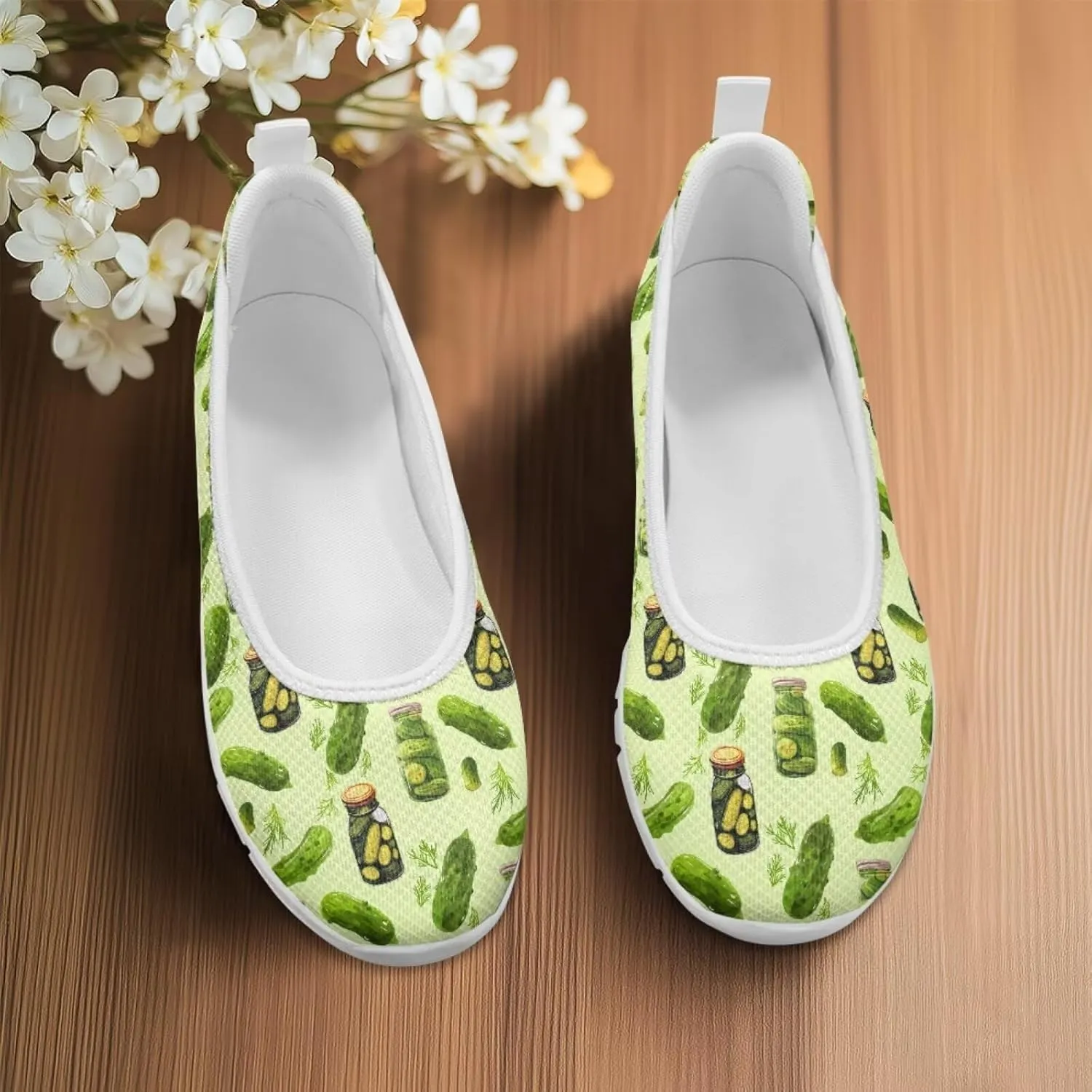 Modysero Womens Round Toe Slip On Flat Shoes for Summer Spring Mesh Flats for Women Daily Walking Shoes