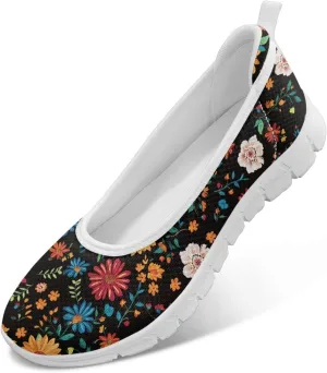 Modysero Womens Round Toe Slip On Flat Shoes for Summer Spring Mesh Flats for Women Daily Walking Shoes