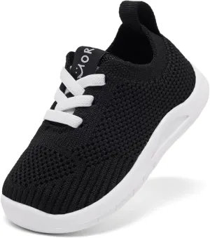 MORENDL Toddler Sneakers Baby Non-Slip Lightweight Breathable Barefoot Shoes Infant Tennis Walking Shoes