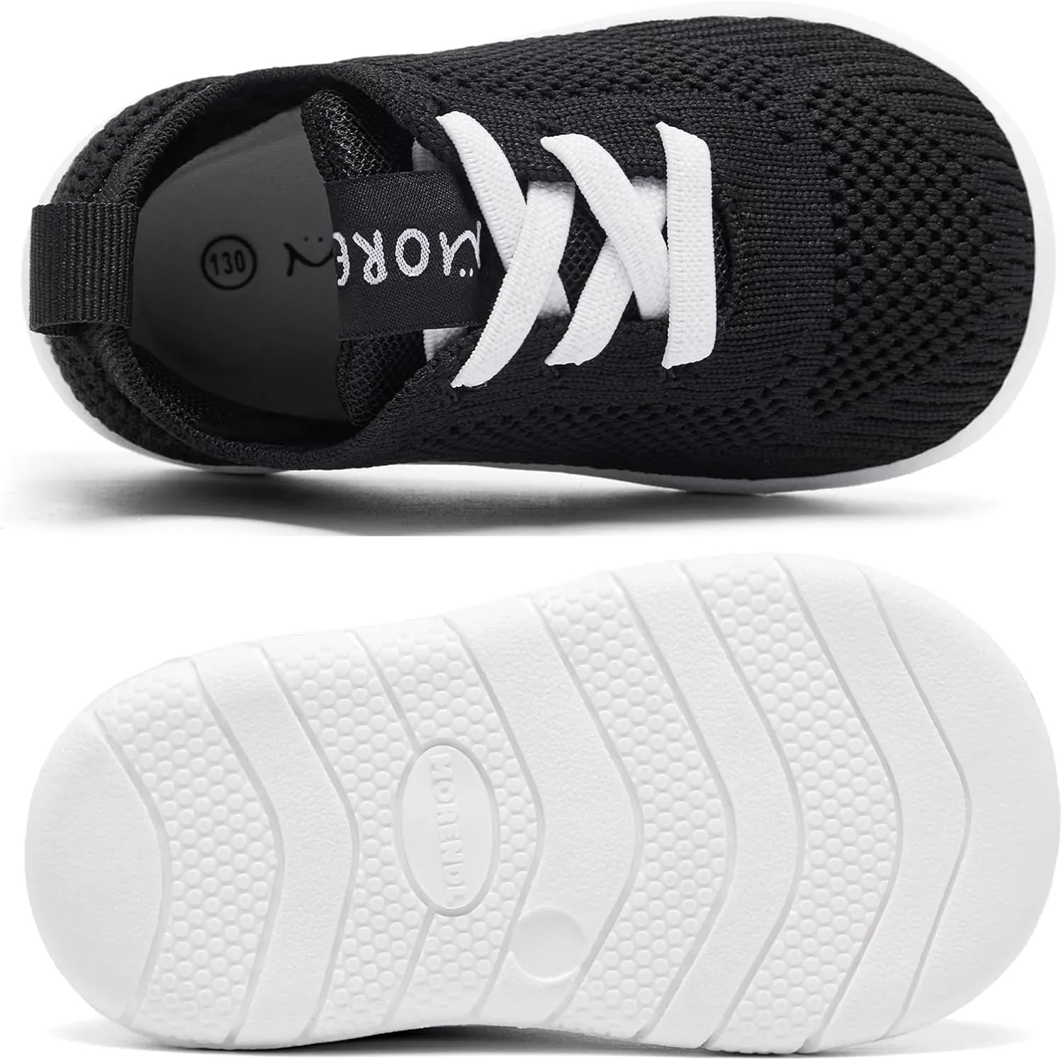 MORENDL Toddler Sneakers Baby Non-Slip Lightweight Breathable Barefoot Shoes Infant Tennis Walking Shoes