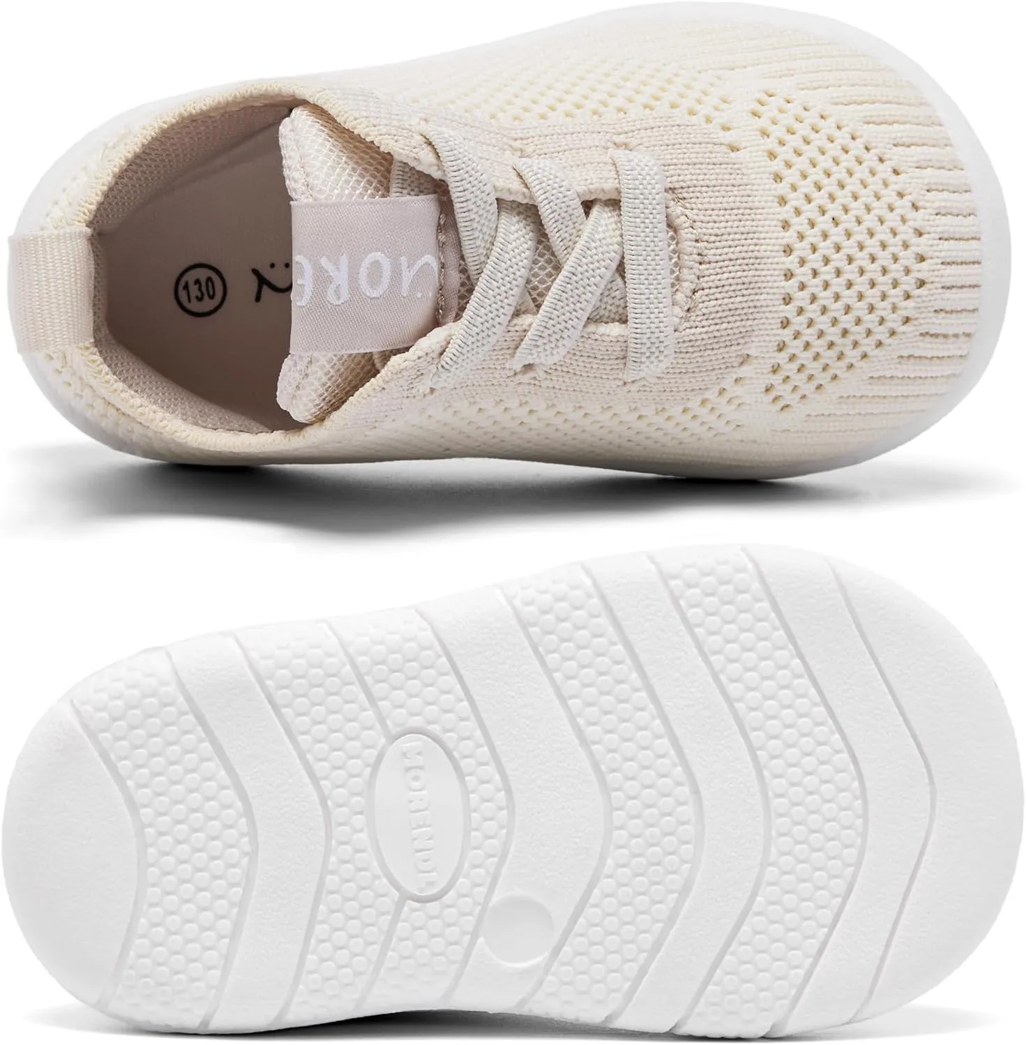 MORENDL Toddler Sneakers Baby Non-Slip Lightweight Breathable Barefoot Shoes Infant Tennis Walking Shoes