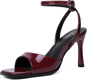 Mostrin Heels for Women Square Open Toe Heeled Sandals Ankle Strap Sexy Peep Toe High Heels for Party, Prom, Wedding Dressy Pumps Shoes