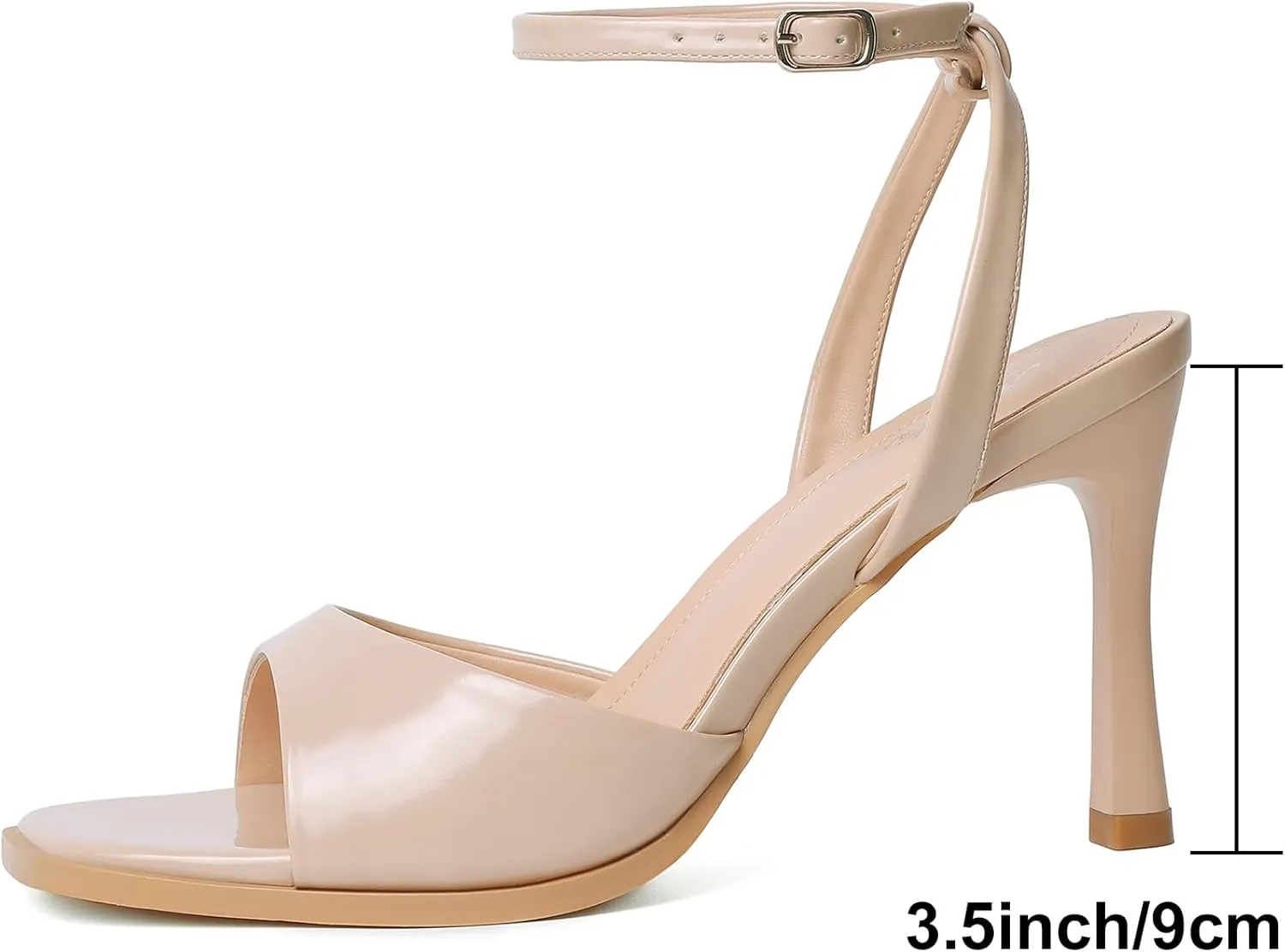 Mostrin Heels for Women Square Open Toe Heeled Sandals Ankle Strap Sexy Peep Toe High Heels for Party, Prom, Wedding Dressy Pumps Shoes
