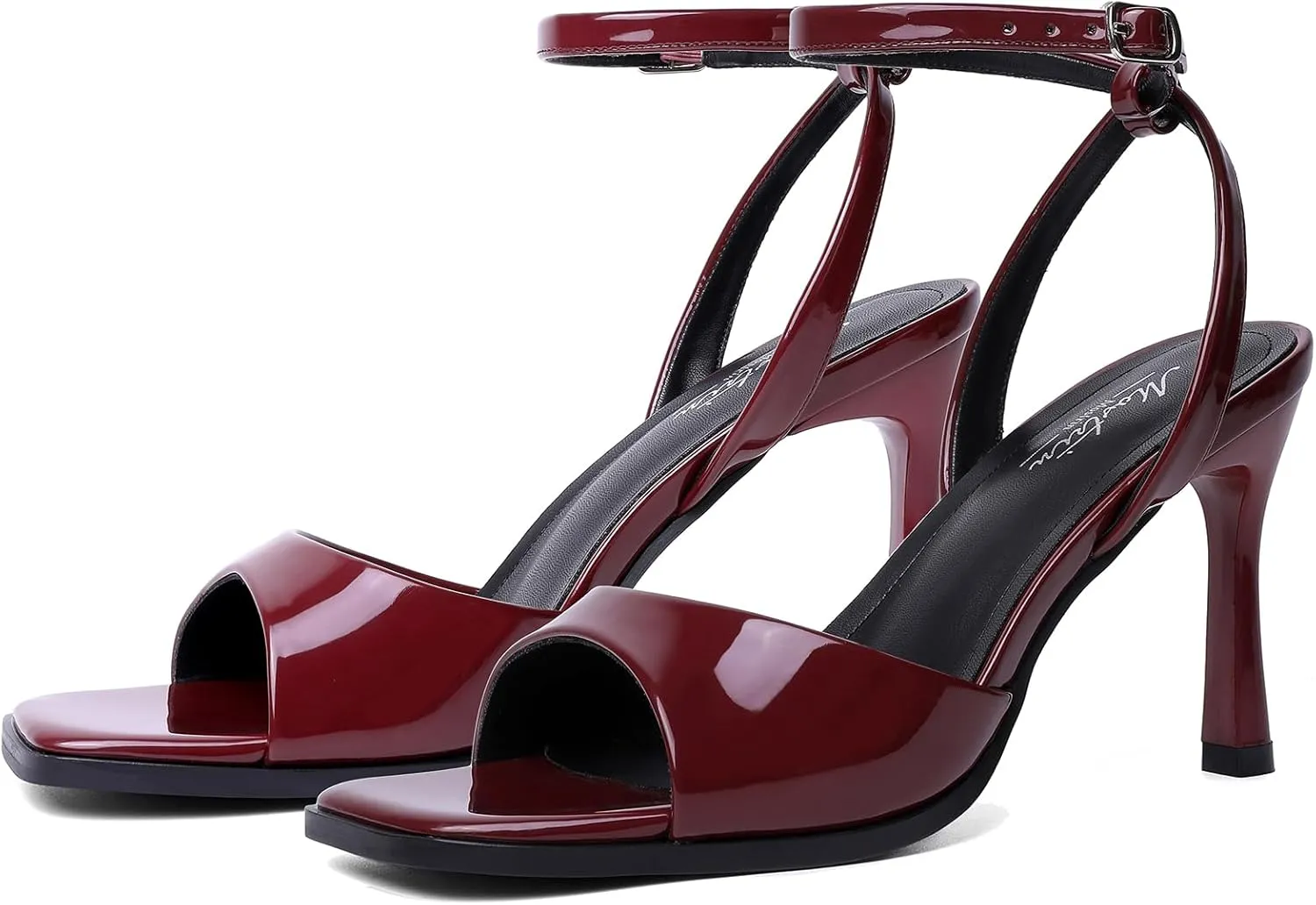 Mostrin Heels for Women Square Open Toe Heeled Sandals Ankle Strap Sexy Peep Toe High Heels for Party, Prom, Wedding Dressy Pumps Shoes