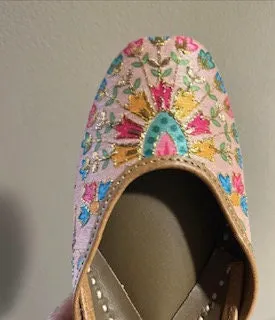 Multicolored floral jutti | handmade genuine leather punjabi jutti/khussa/mojari/flats/bridal shoes