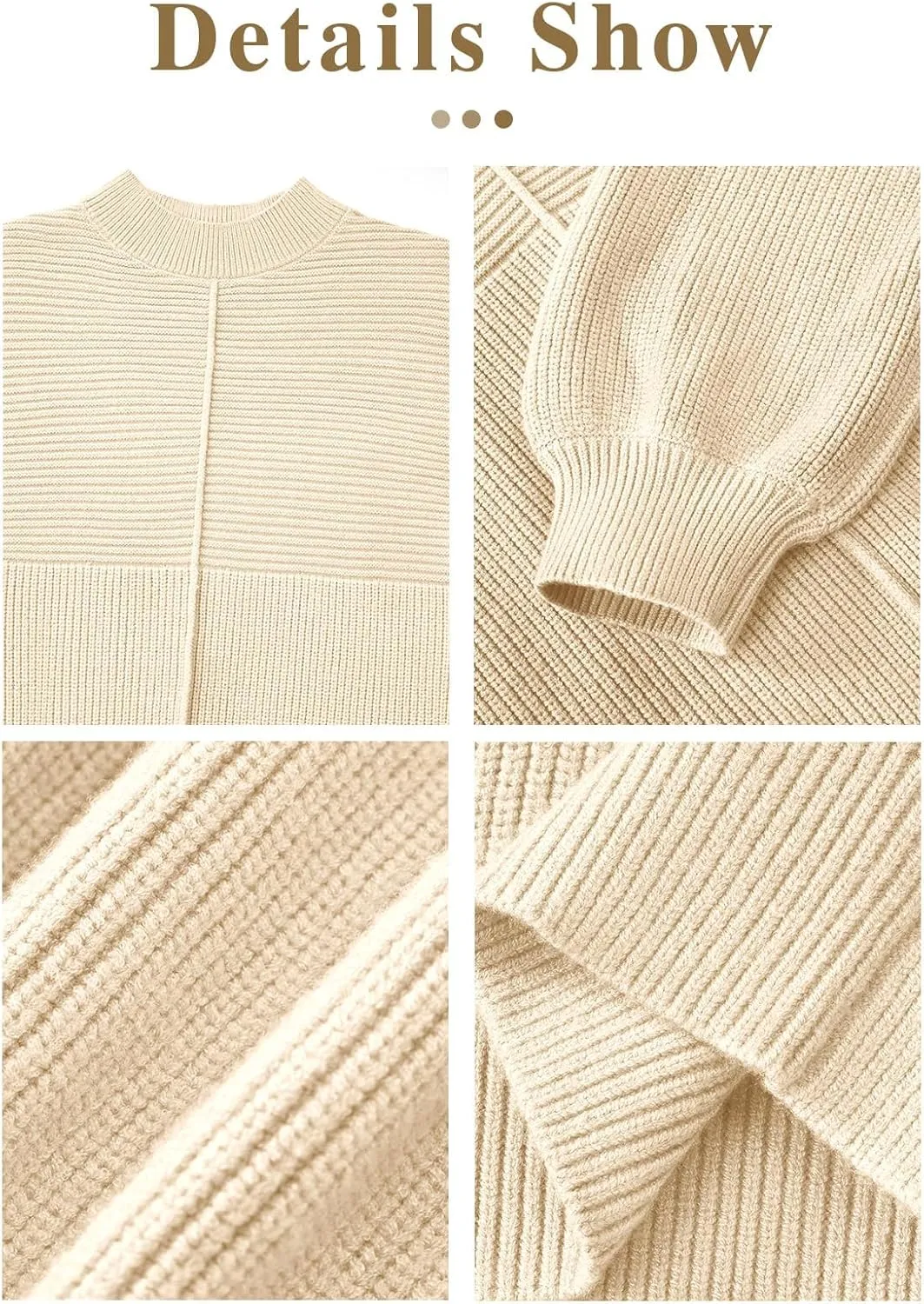 NALANISA Womens Fall Winter Sweaters 2024 Long Sleeve Crewneck Ribbed Knit Chunky Pullover Sweater Tops Fashion Clothes