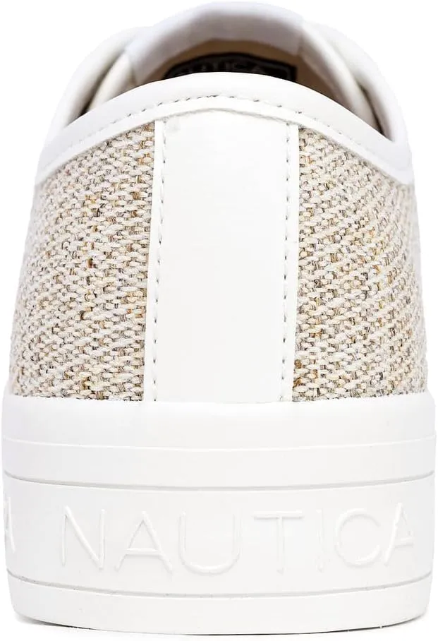 Nautica Women’s Lace-Up Fashion Sneakers – Low-Top Casual Walking & Tennis Shoes with Platform or Regular Heel