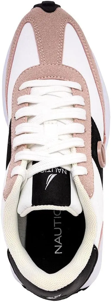 Nautica Women’s Lace-Up Fashion Sneakers – Low-Top Casual Walking & Tennis Shoes with Platform or Regular Heel