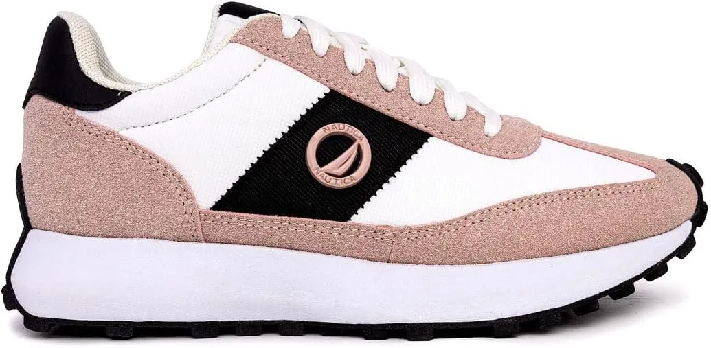 Nautica Women’s Lace-Up Fashion Sneakers – Low-Top Casual Walking & Tennis Shoes with Platform or Regular Heel