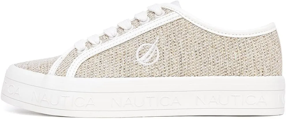 Nautica Women’s Lace-Up Fashion Sneakers – Low-Top Casual Walking & Tennis Shoes with Platform or Regular Heel