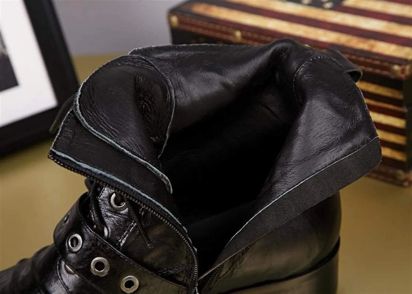 NEW Ankle Boots For Men Mens High Top Zip Boots Business Club For Office Genuine Leather The First Layer Of Cowhide