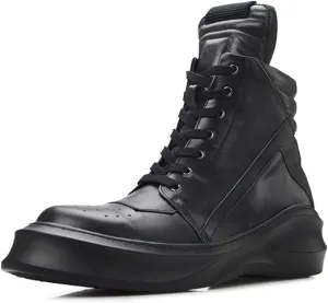 New Ankle Boots for Men Mens Zip Lace up Low Heel Boots for Office Genuine Pure Leather The First Layer of Cowhide
