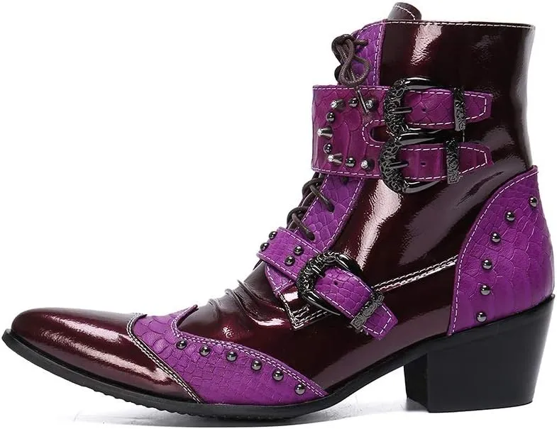 NEW For Men Ankle Boots Two Tones Pointed Boots for Men Business Office For Holiday The First Layer Of Cowhide