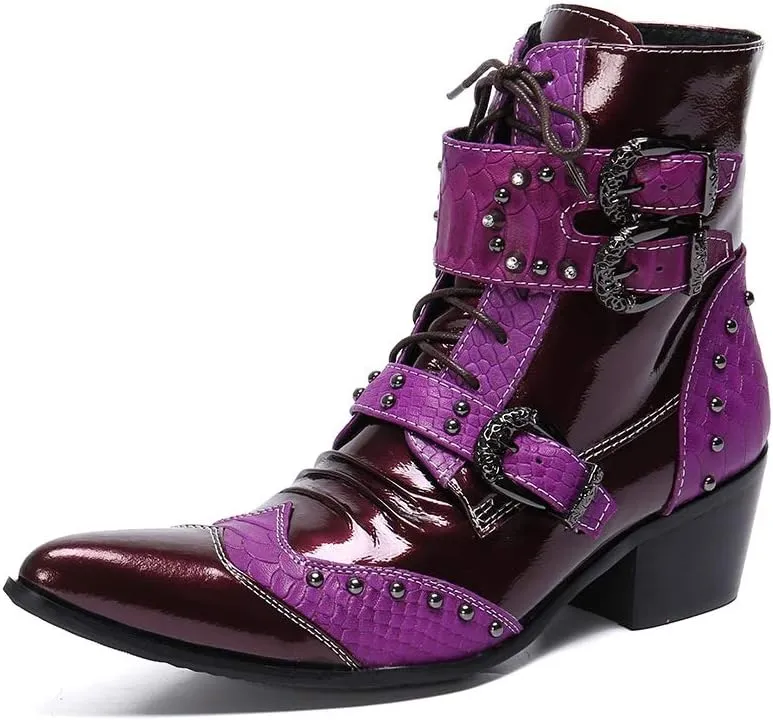 NEW For Men Ankle Boots Two Tones Pointed Boots for Men Business Office For Holiday The First Layer Of Cowhide