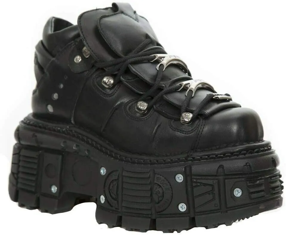 New Rock Men's TANK 100% Leather Goth Platform Punk Fashion Ankle Boots Shoe