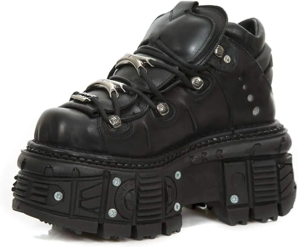 New Rock Men's TANK 100% Leather Goth Platform Punk Fashion Ankle Boots Shoe