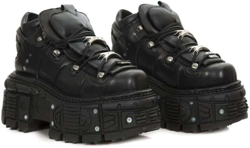 New Rock Men's TANK 100% Leather Goth Platform Punk Fashion Ankle Boots Shoe