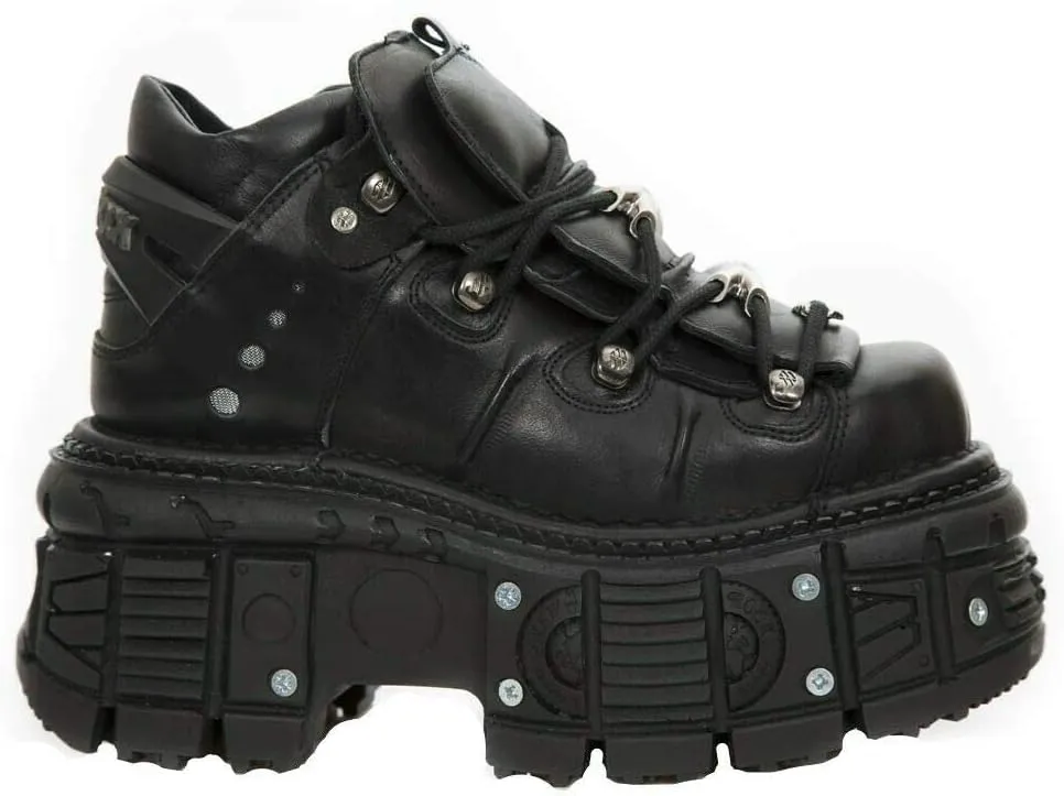 New Rock Men's TANK 100% Leather Goth Platform Punk Fashion Ankle Boots Shoe