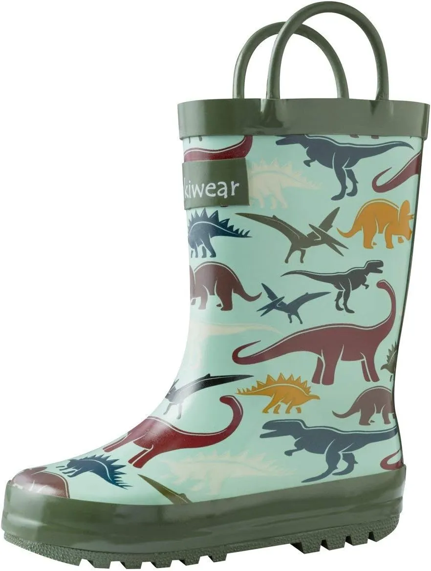 OAKI Toddler Rain Boots - Perfect Kids Rain Boots for Any Weather - Durable Rubber Baby Rain Boots Keep Little Feet Dry, Lightweight Waterproof with Easy-on Handle