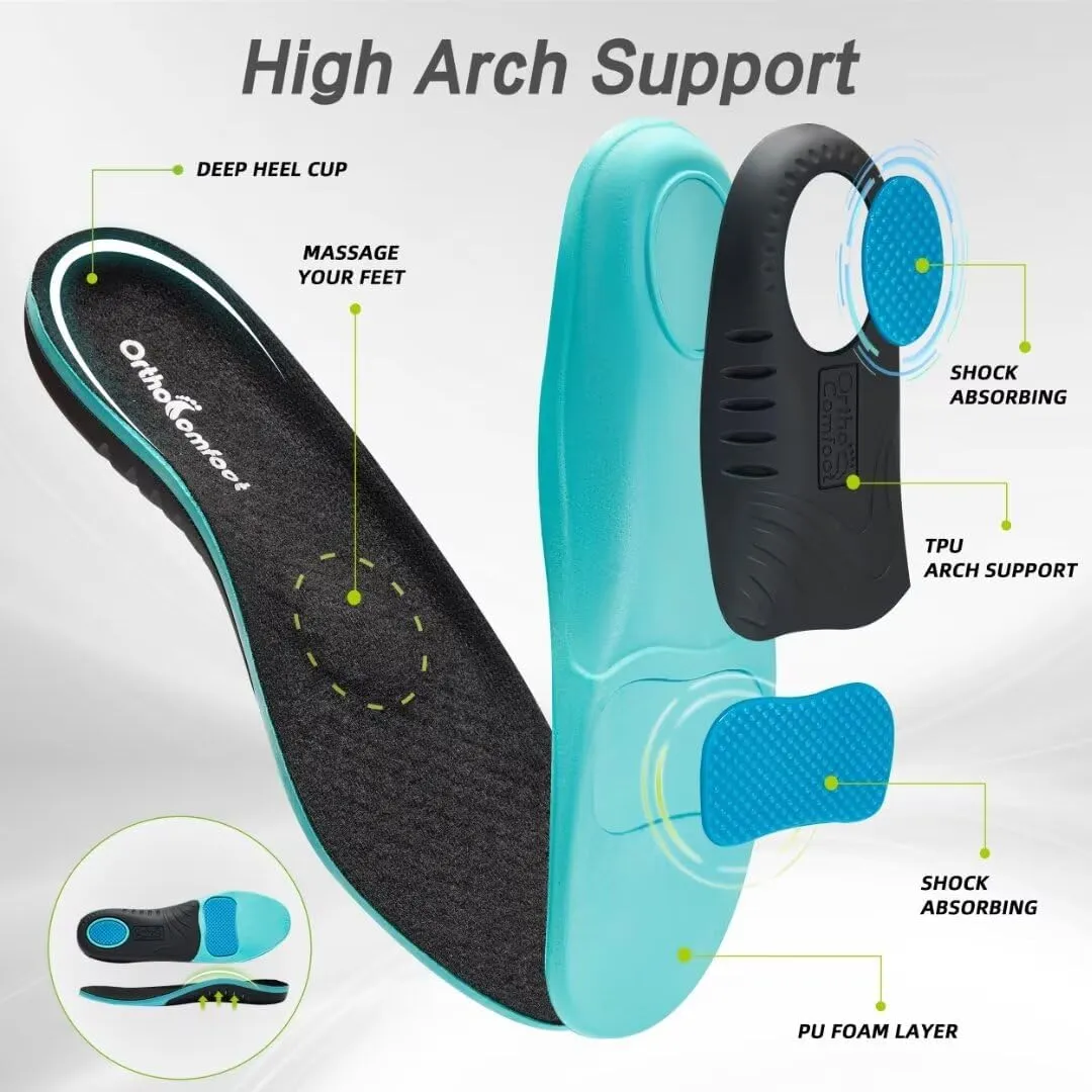 OrthoComfoot Men's Orthopedic Slip-On Loafers Walking Shoes: Comfortable Casual Arch Support Plantar Fasciitis Thick Sneakers, Breathable Work Tennis Orthotic Flat Feet Shoes for Foot Pain Relief