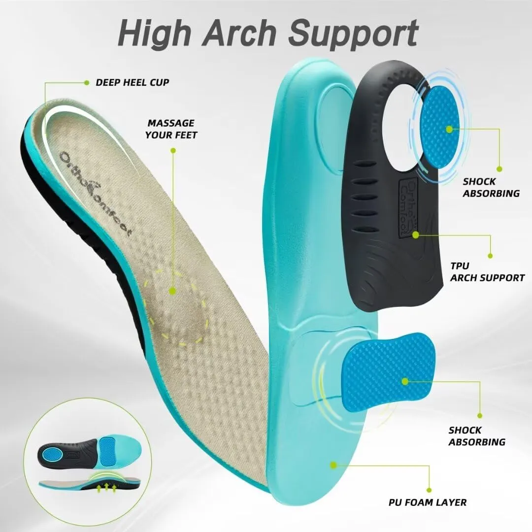 OrthoComfoot Men's Orthopedic Slip-On Loafers Walking Shoes: Comfortable Casual Arch Support Plantar Fasciitis Thick Sneakers, Breathable Work Tennis Orthotic Flat Feet Shoes for Foot Pain Relief