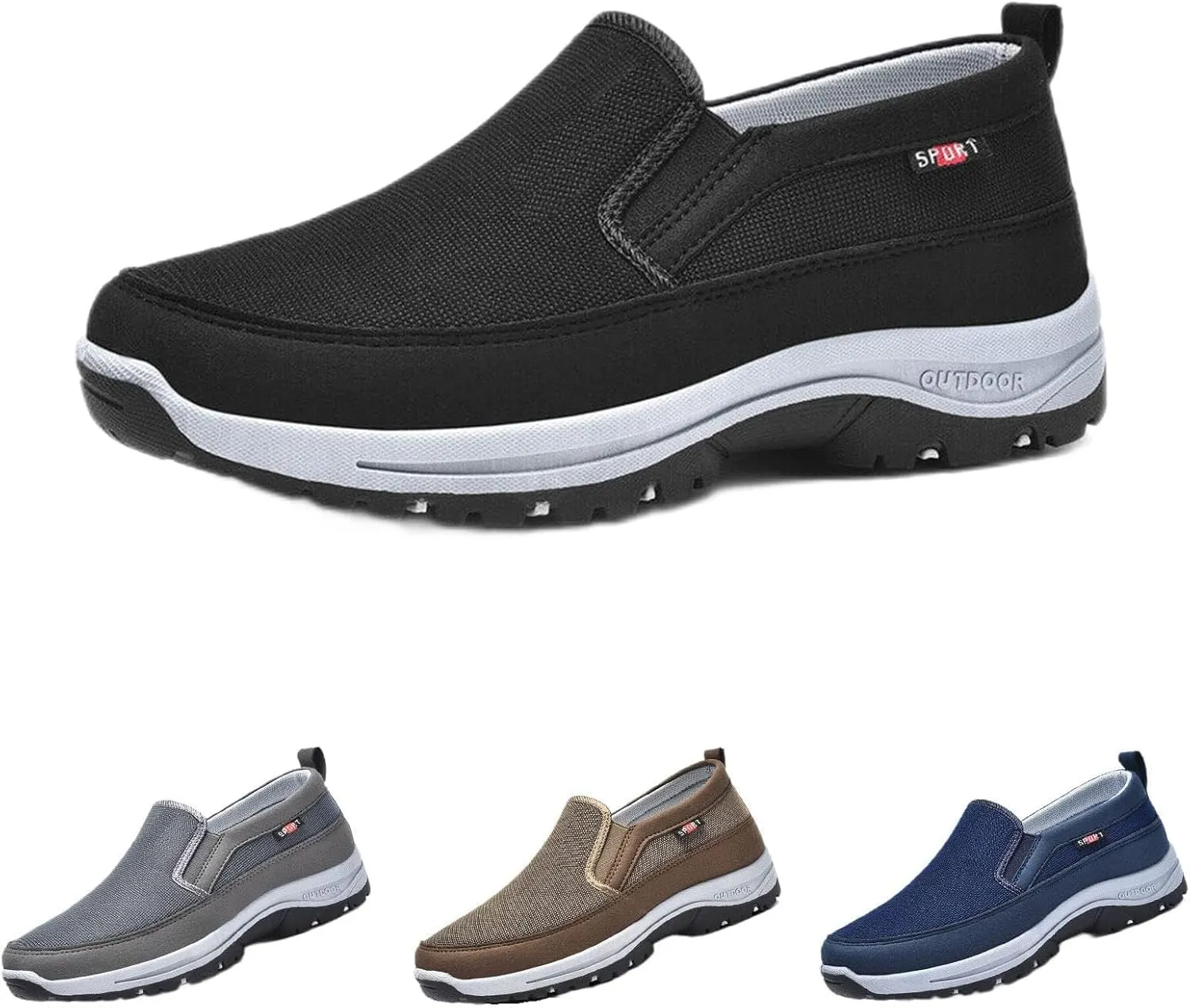 Orthopedic Shoes for Men Hiking Shoes Non-Slip Outdoor Walking Sneakers with Arch Support Walking Loafers