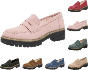 Orthoture-Orthopedic Platform Loafers Wide Toe Lightweight Casual Comfort Shoes Slip-On Chunky Low Heel Fashion Loafers
