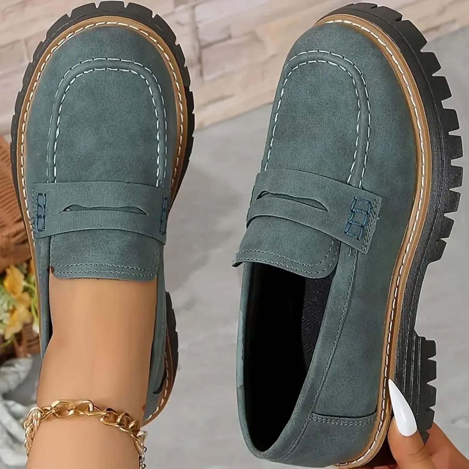 Orthoture-Orthopedic Platform Loafers,Wide Toe Lightweight Casual Comfort Shoes,Slip-On Suitable for All Foot Shapes