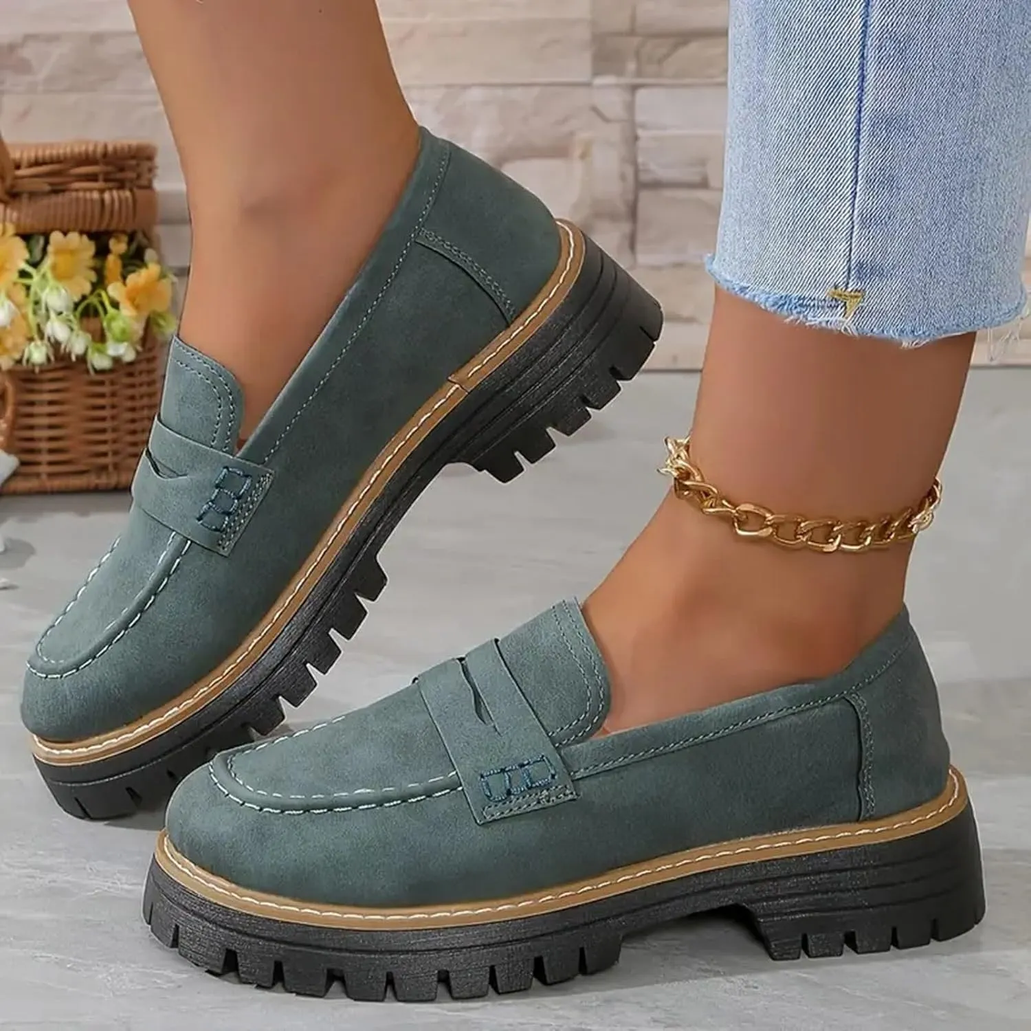 Orthoture-Orthopedic Platform Loafers,Wide Toe Lightweight Casual Comfort Shoes,Slip-On Suitable for All Foot Shapes